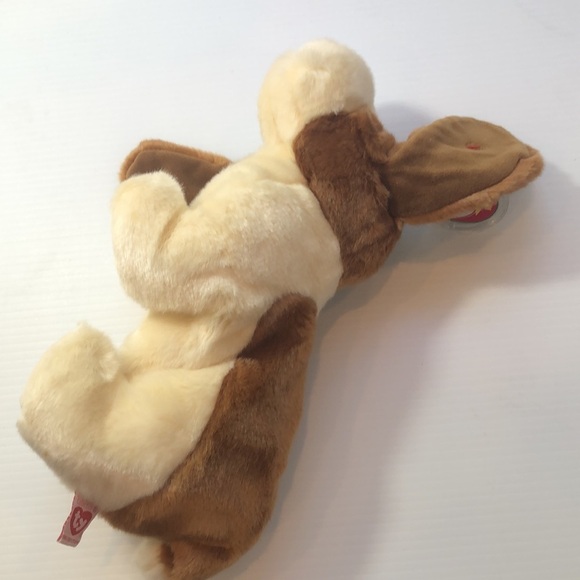 NWT Vintage TY Beanie Buddy 14" Tracker the Bassett Hound Tan Cream Adorable - Picture 7 of 12